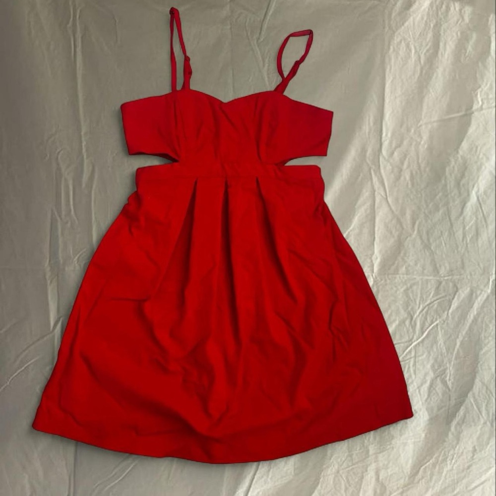 Sparkle & Fade Vibrant Red Sideless Dress